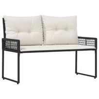 vidaXL Lauko suolas su pagalve Juoda ir kreminė balta 118 x 55 x 82 cm