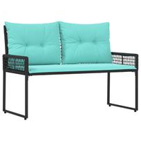 vidaXL Lauko suolas su pagalve Juoda ir turkio 118 x 55 x 82 cm