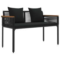 vidaXL Lauko suolas 2 -Seater 117 x 54 x 74.5 cm poliratanas Juoda