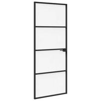 vidaXL Namų durys 83 x 201,5 x 3,5 cm Aliuminis ir Temperuotas Stiklas