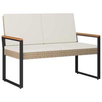 vidaXL Lauko suolas 2 -Seater 107 x 61 x 80 cm poliratanas