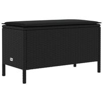 vidaXL Sodo pakojis su pagalve Juoda 80 x 38 x 45 cm PE ratanas