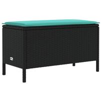 vidaXL Sodo pakojis Juoda ir turkio 80 x 38 x 42 cm PE ratanas
