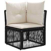 vidaXL Kampinė sofa Juoda poliratanas