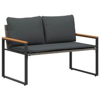 vidaXL suoliukas Pilka ir tamsiai pilka 115 x 65 x 72 cm Ratanas