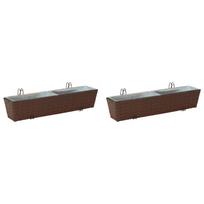 vidaXL Turėklas 2 vnt. Ruda 80 x 17 x 17 cm Metalas