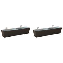 vidaXL Turėklas 2 vnt. Juoda 80 x 17 x 17 cm Metalas