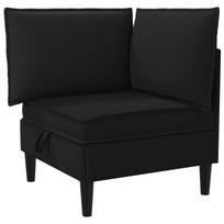 vidaXL Kampinė Sofa su Saugykla Juoda Aksomas