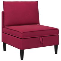 vidaXL Vidurinė sofa su saugykla Vyno raudona Aksomas