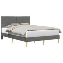 vidaXL Lovos rėmas su galvūgalio Tamsiai pilka 140 x 190 cm Audinys