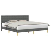 vidaXL Lovos rėmas su galvūgalio Tamsiai pilka 180 x 200 cm Audinys