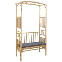 vidaXL Sodo arka su suoliuku Tamsiai pilka 115 x 50 x 205 cm Bambukas