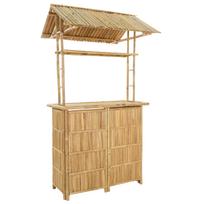 vidaXL Lauko baro stalas Natūrali 115 x 95 x 214 cm Bambukas