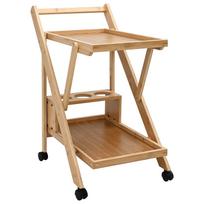vidaXL Virtuvės vežimėlis su ratais Šviesiai rudas 65 x 40,5 x 76,5 cm