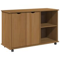 vidaXL Ratuotas kabinetas su ratu Medus ruda 100 x 39 x 65,5 cm