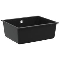 vidaXL Kriauklė 80% Kvarcas ir 20% Derva 530 x 460 mm Juoda