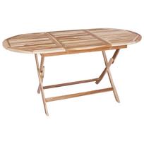 vidaXL Sulankstomas sodo stalas Natūrali 160 x 80 x 76 cm