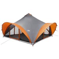 vidaXL Tipi palapinė 18.0 asmeniui Pilka ir oranžinė