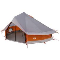 vidaXL Tipi palapinė 18 asmeniui Pilka ir oranžinė