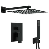 vidaXL Slapto dušo sistema (kvadratinė) Juoda Nerūdijantis plienas 201