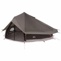vidaXL Tipi palapinė 20 asmeniui Ruda Pilka Poliesteris ir plienas