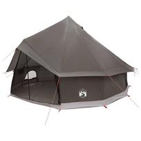 vidaXL Tipi palapinė 6 asmeniui Ruda Pilka Poliesteris ir plienas