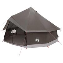 vidaXL Tipi palapinė 8 asmeniui Ruda Pilka Poliesteris ir plienas