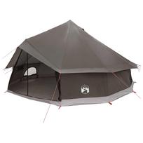 vidaXL Tipi palapinė 12 asmeniui Ruda Pilka Poliesteris ir plienas