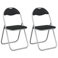 vidaXL Sulankstoma kėdė 2 pcs Juoda ir pilka 48 x 43,5 x 81 cm