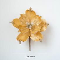 1 vnt. Kalėdinė dirbtinė gėlė 22 cm audinys lipnus rožinis blizgučiai imituota magnolijos gėlė svetainės dekoracija Kalėdinė dekoracija maža dovana rožinė