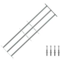 vidaXL Langų saugos grotelės su 3 skersinėmis 3 vnt. 930-1740 mm