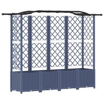 vidaXL Pakeltas lovas su trelėmis ir stogu Pilka 204 x 40 x 138 cm PP