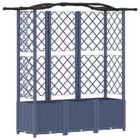 vidaXL Pakeltas lovas su trelėmis ir stogu Pilka 163 x 40 x 138 cm PP