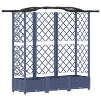 vidaXL Pakeltas lovas su trelėmis ir stogu Pilka 163 x 40 x 123 cm PP