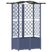 vidaXL Pakeltas lovas su trelėmis ir stogu Pilka 122 x 40 x 138 cm PP