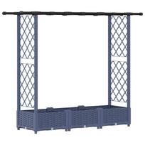 vidaXL Pakeltas lovas su trelėmis ir stogu Pilka 164 x 40 x 121 cm PP
