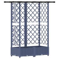 vidaXL Pakeltas lovas su trelėmis ir stogu Pilka 124 x 40 x 121 cm PP