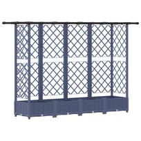vidaXL Pakeltas lovas su trelėmis ir stogu Pilka 202,5 x 40 x 121 cm