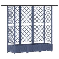 vidaXL Pakeltas lovas su trelėmis ir stogu Pilka 164 x 40 x 121 cm PP