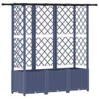 vidaXL Pakeltas lovas su trelėmis ir stogu Pilka 163,5 x 40 x 136 cm