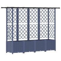 vidaXL Pakeltas lovas su trelėmis ir stogu Pilka 202 x 40 x 136 cm PP