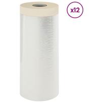 vidaXL Dulkių lapas su lipnia juosta 12 vnt. Skaidrus 140 x 3300 cm