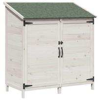 vidaXL Sodo Sandėlys su stogu su saugykla Balta 106,5 x 56 x 113,5 cm