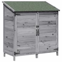 vidaXL Sodo Sandėlys su stogu su saugykla Pilka 106,5 x 56 x 113,5 cm