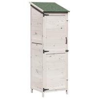 vidaXL Sodo Sandėlys Balta 59,5 x 56 x 176,5 cm Kietasis pušinis medis