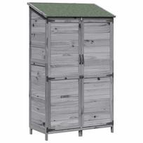 vidaXL Sodo Sandėlys Pilka 106 x 56 x 176,5 cm Kietasis pušinis medis