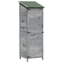 vidaXL Sodo Sandėlys Pilka 59,5 x 56 x 176,5 cm Kietasis pušinis medis