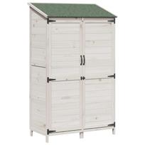 vidaXL Sodo Sandėlys Balta 106 x 56 x 176,5 cm Kietasis pušinis medis