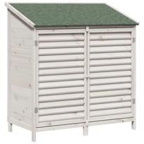 vidaXL Sodo Sandėlys Balta 106 x 56 x 113,5 cm Kietasis pušinis medis