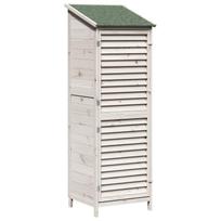 vidaXL Sodo Sandėlys Balta 59,5 x 56 x 176,5 cm Kietasis pušinis medis